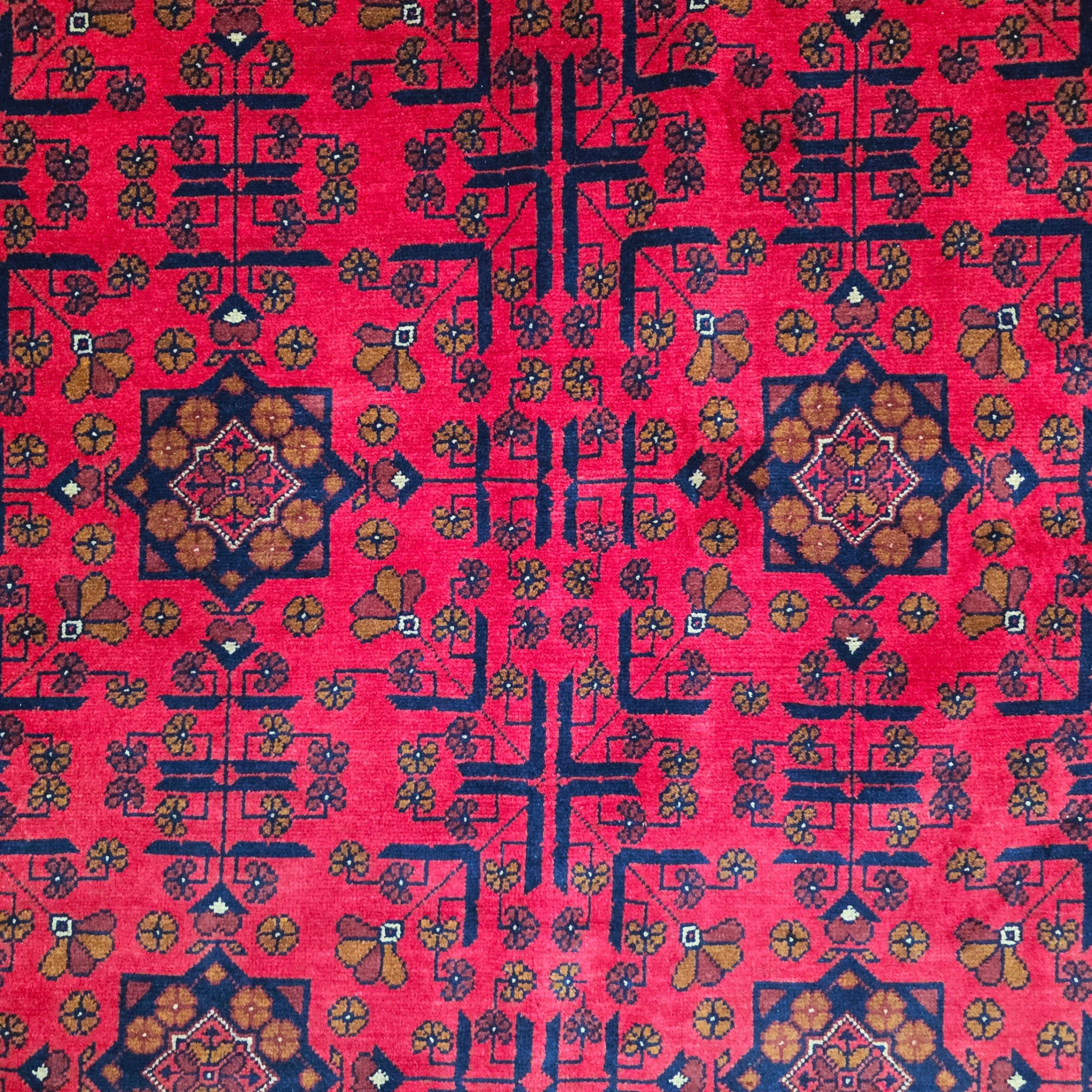 200 x 159 cm Hand-Knotted Turkmen Wool Rug