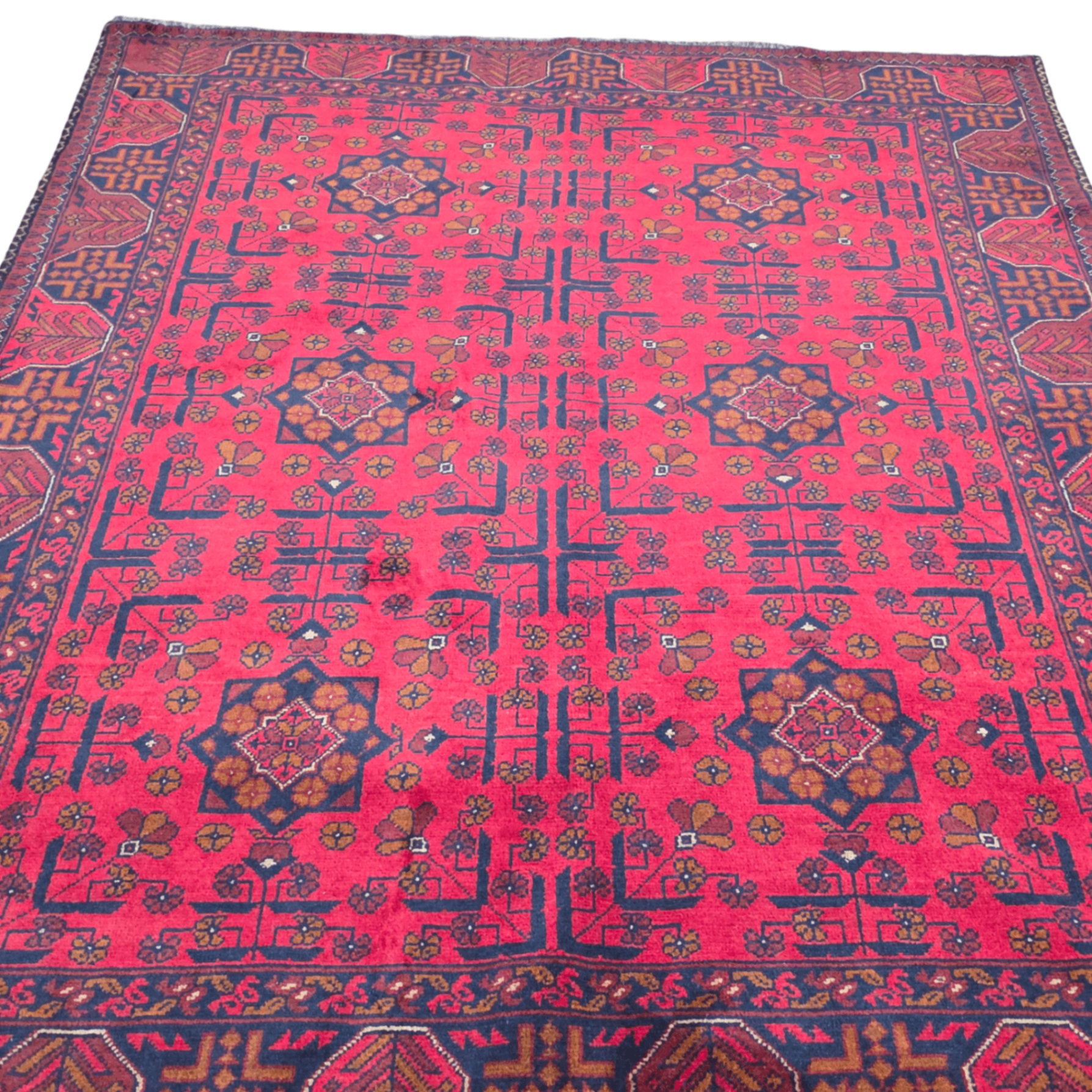 200 x 159 cm Hand-Knotted Turkmen Wool Rug
