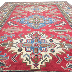 220 x 173 cm Hand Knotted Afghan Kazak Rug