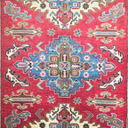 220 x 173 cm Hand Knotted Afghan Kazak Rug
