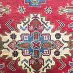 220 x 173 cm Hand Knotted Afghan Kazak Rug