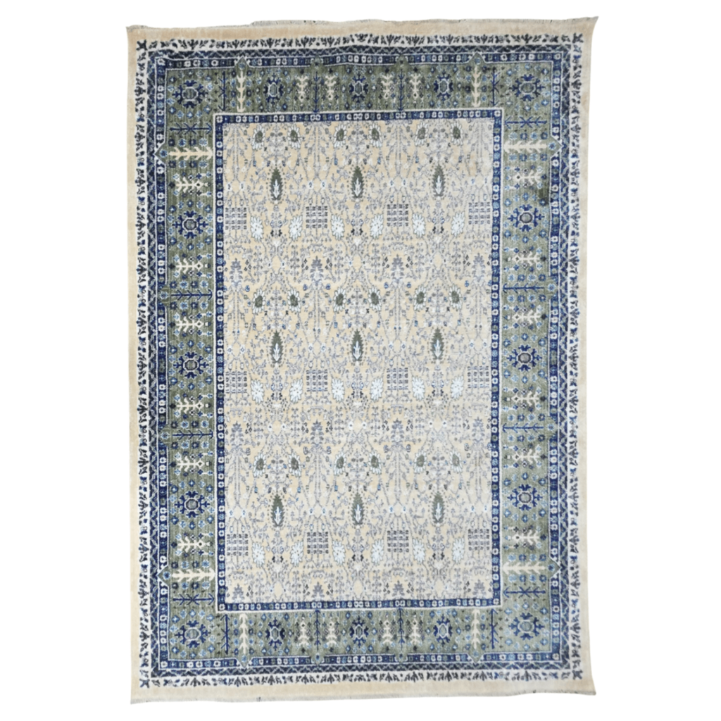 290 x 200 cm Traditional Oriental Style Machine Made Rug in Cream & Green