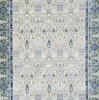 Cream and green traditional oriental rug detail