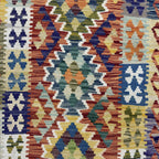 84 x 79 cm Hand-Woven Afghan Kilim Runner Rug – Wool Flatweave