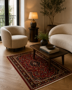 130 x 76 cm Hand-Knotted Persian Kashan Wool Rug