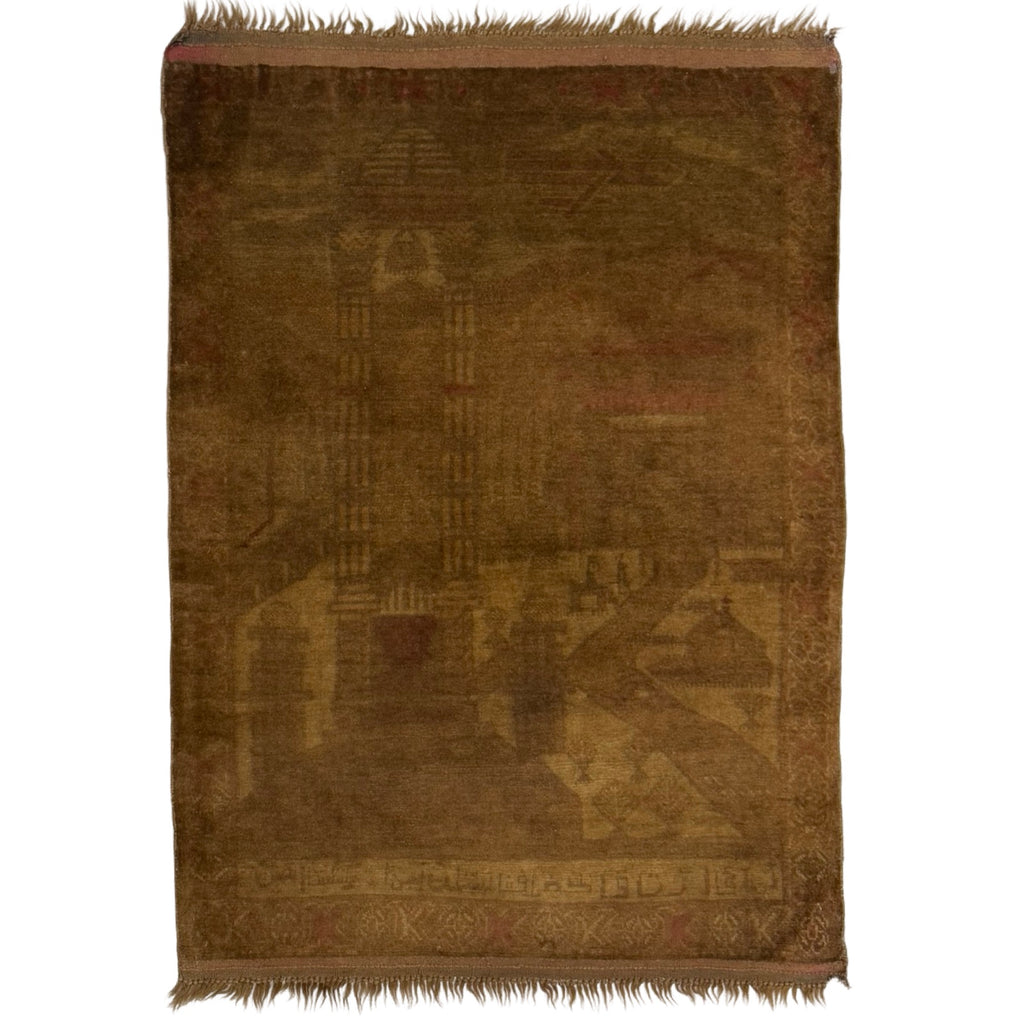 130 x 90 cm Hand-Knotted Afghan Baluch Prayer Rug