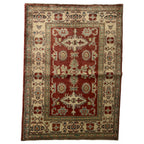 138 x 105 cm Hand-Knotted Afghan Kazak Wool Rug