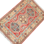 123 x 82 cm Hand Knotted Afghan Kazak Rug