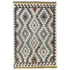 153 × 101 cm Hand-Woven Afghan Kilim Rug – Wool Flatweave