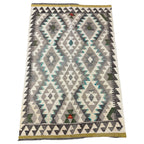 153 × 101 cm Hand-Woven Afghan Kilim Rug – Wool Flatweave