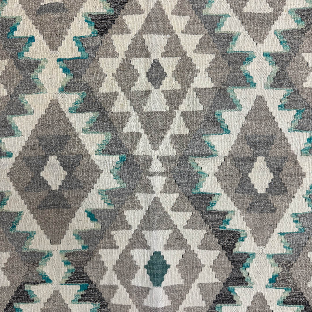 153 × 101 cm Hand-Woven Afghan Kilim Rug – Wool Flatweave