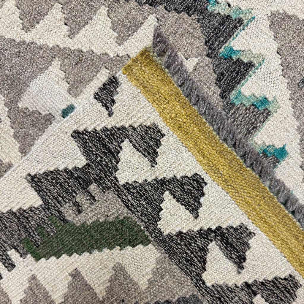 153 × 101 cm Hand-Woven Afghan Kilim Rug – Wool Flatweave