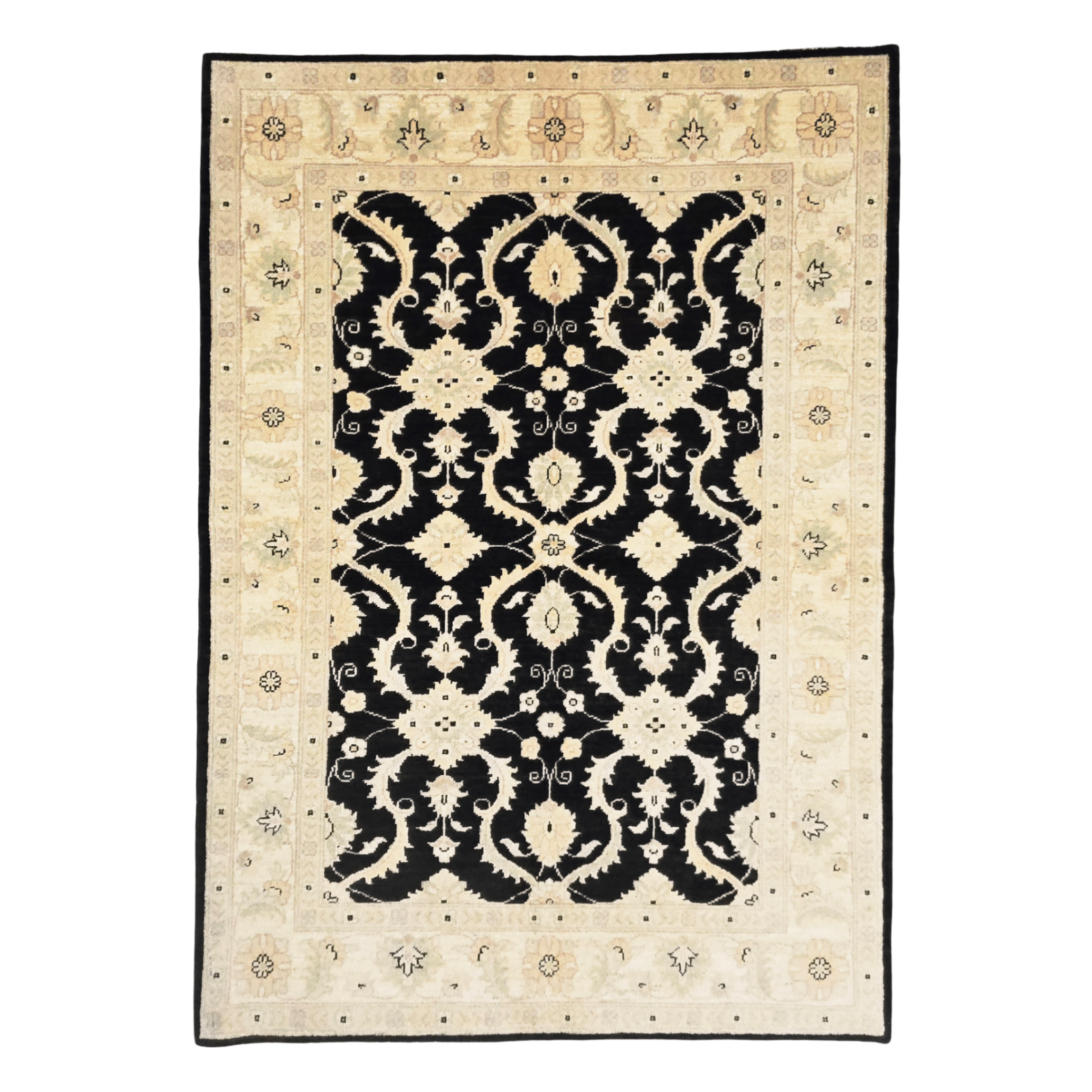 182 x 127 cm Afghan Chobi Hand-Knotted Wool Rug