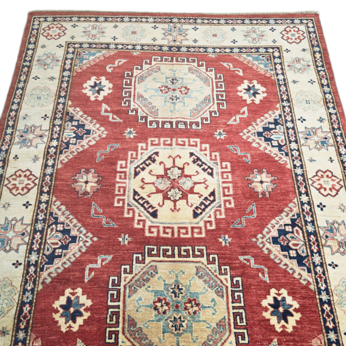 193 x 150 cm Hand Knotted Afghan Kazak Rug