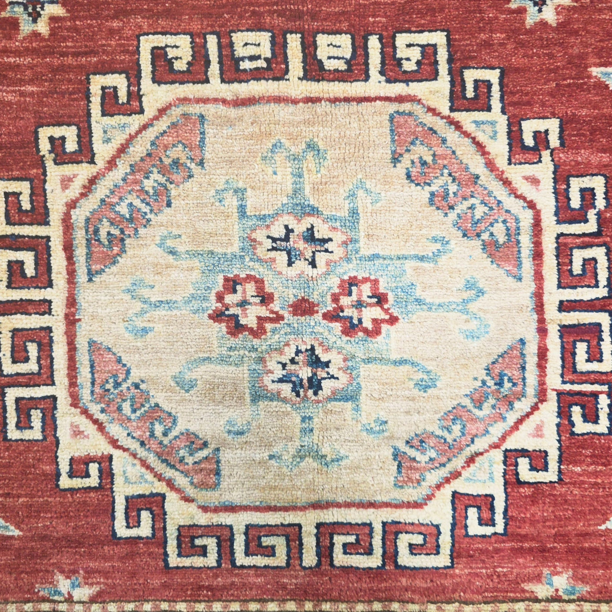 193 x 150 cm Hand Knotted Afghan Kazak Rug