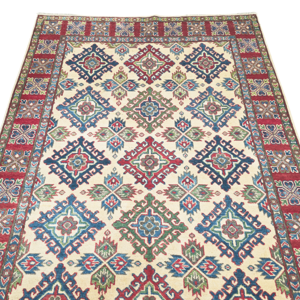 209 x 147 cm Hand Knotted Afghan Kazak Rug