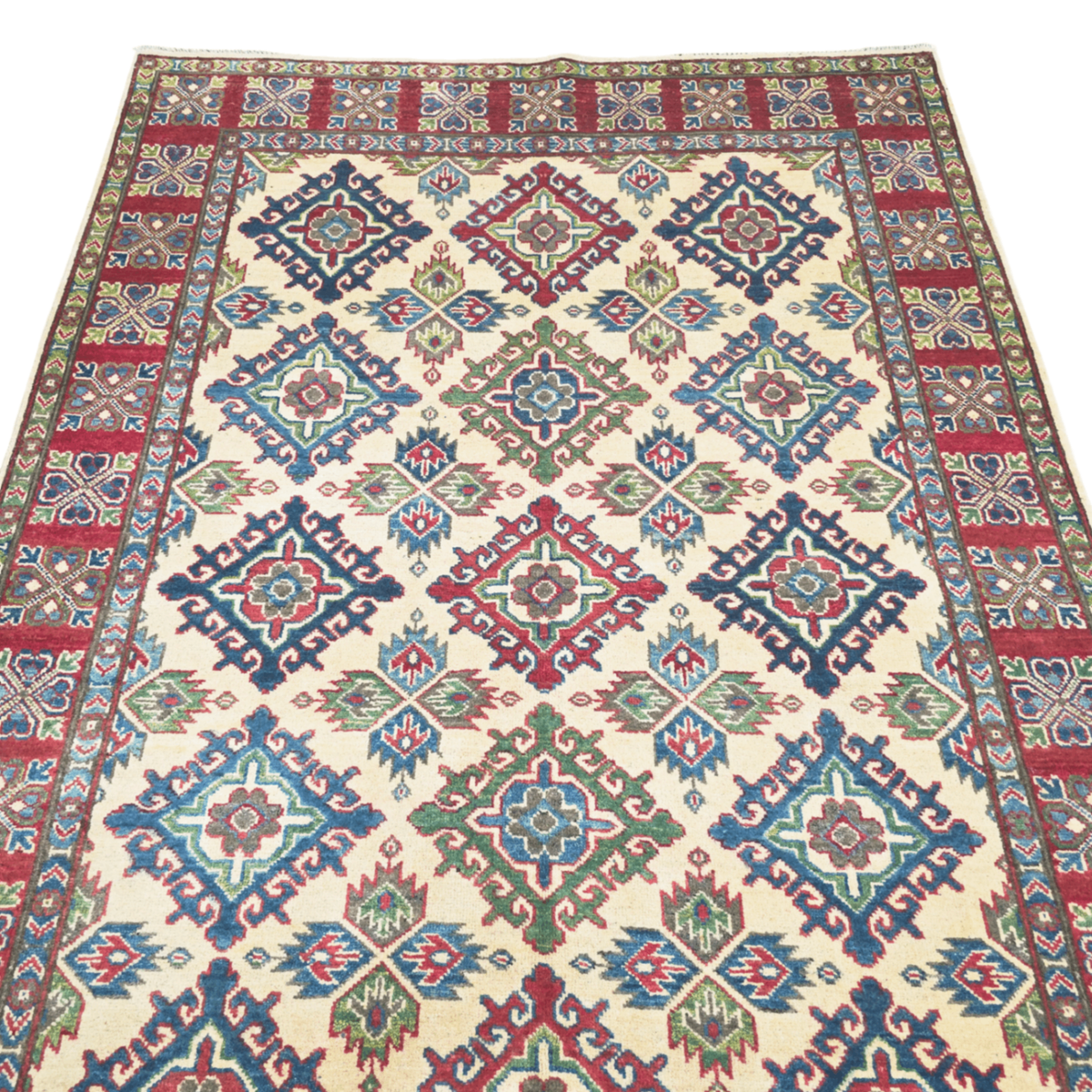 209 x 147 cm Hand Knotted Afghan Kazak Rug