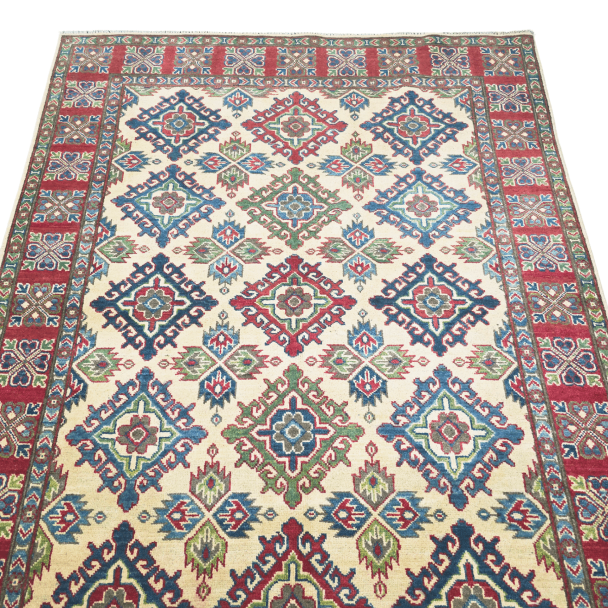 209 x 147 cm Hand Knotted Afghan Kazak Rug