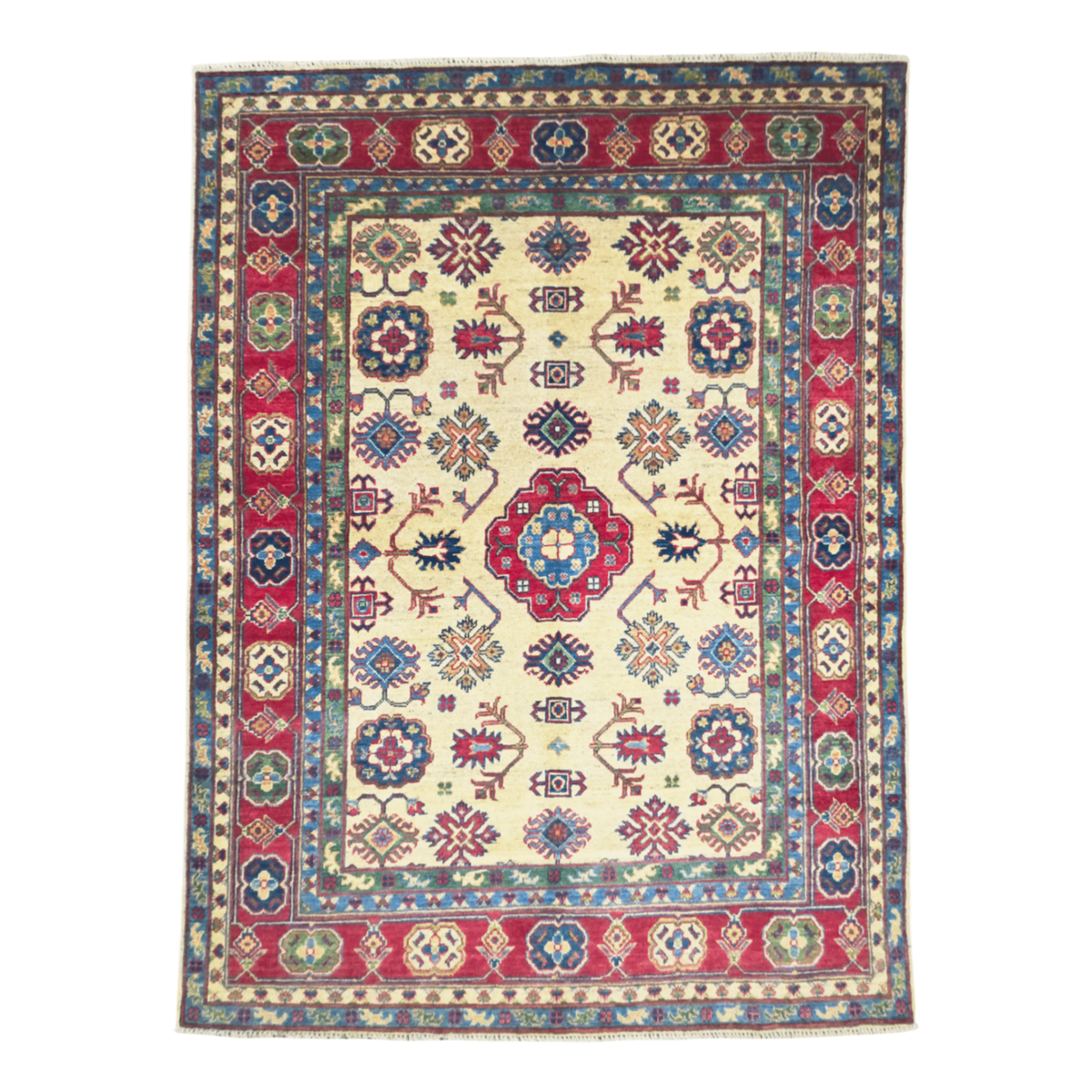 212 x 158 cm Hand Knotted Afghan Kazak Rug