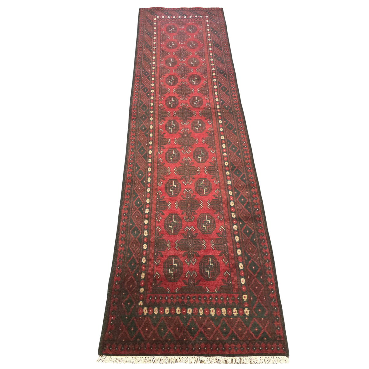 282 x 73 cm Red Afghan Bokhara Runner Rug