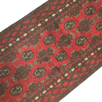 285 x 75 cm Hand-Knotted Red Afghan Akche Runner Rug