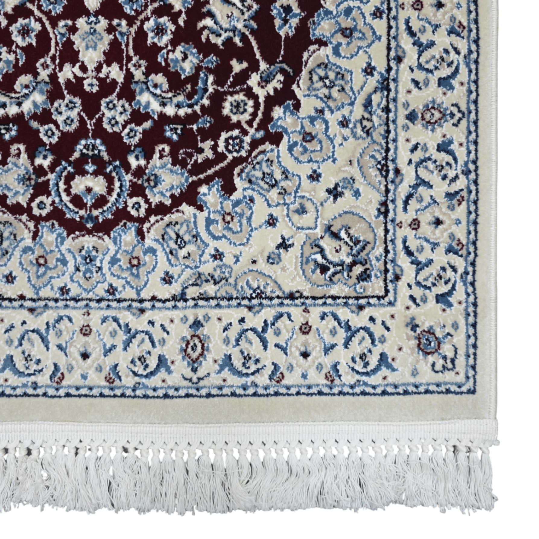 Red Persian design runner rug detail