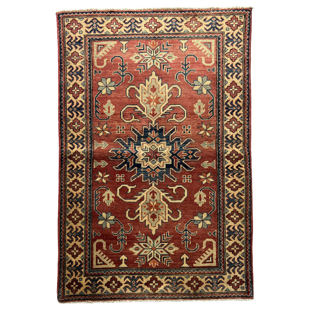 149 x 99 cm Hand-Knotted Afghan Kazak Wool Rug