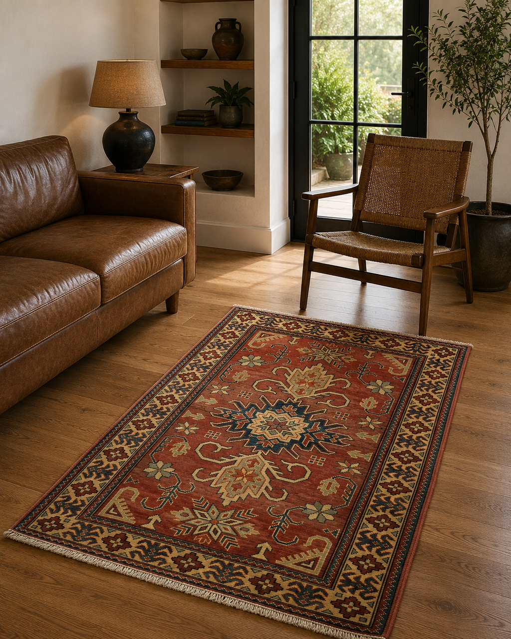 149 x 99 cm Hand-Knotted Afghan Kazak Wool Rug