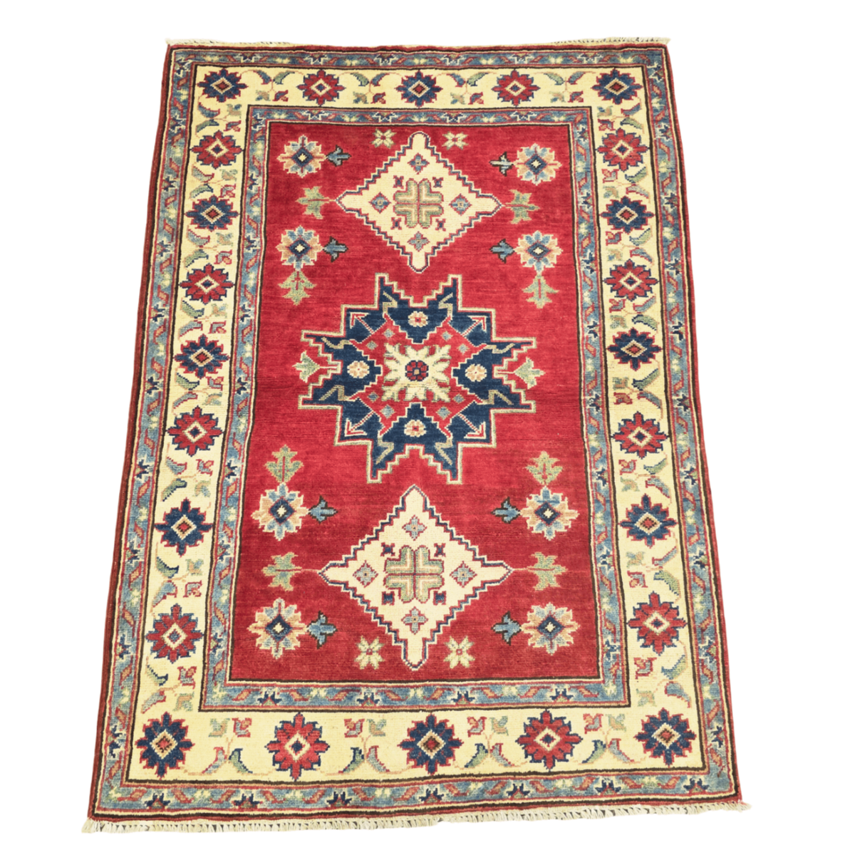 147 x 108 cm Hand Knotted Afghan Kazak Rug