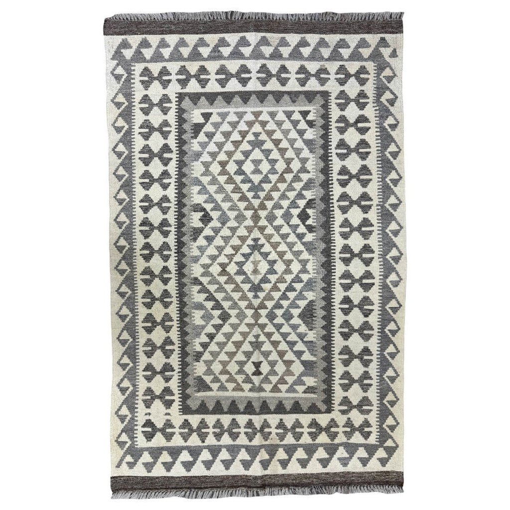 157 x 98 cm Hand-Woven Afghan Kilim Rug