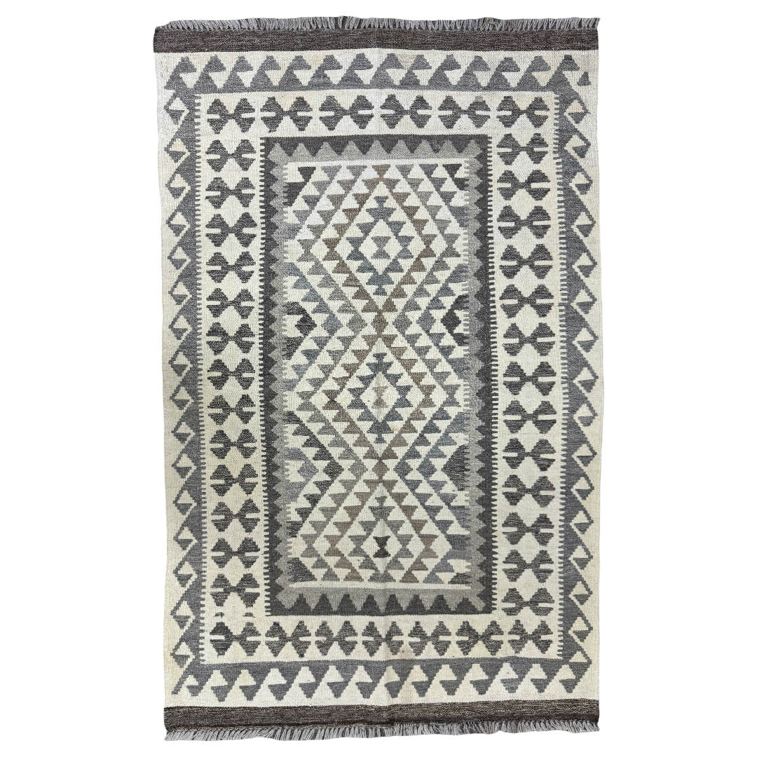 157 x 98 cm Hand-Woven Afghan Kilim Rug