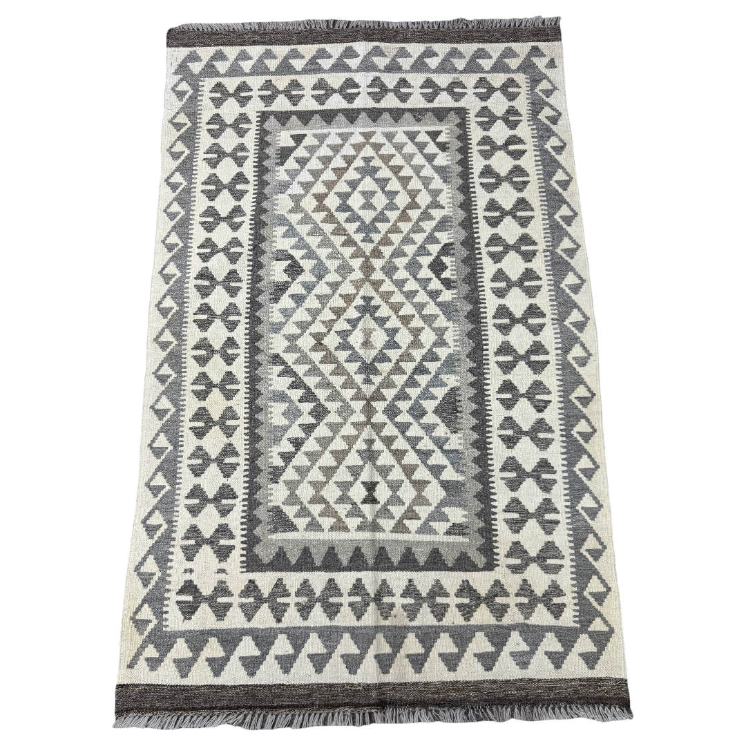 157 x 98 cm Hand-Woven Afghan Kilim Rug