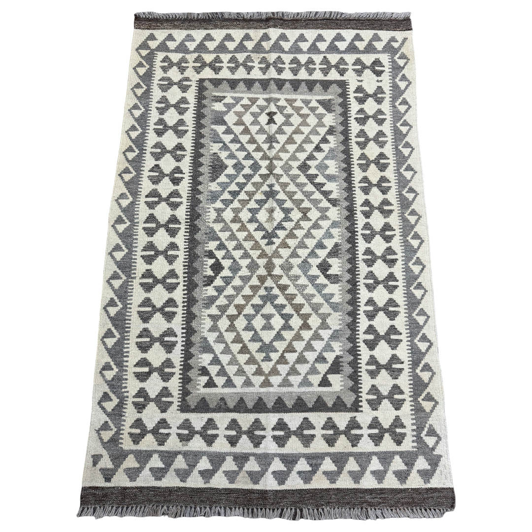 157 x 98 cm Hand-Woven Afghan Kilim Rug