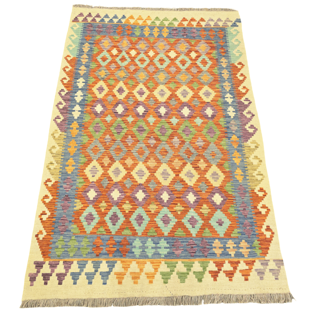 204 x 133 cm Hand Woven Afghan Kilim Rug
