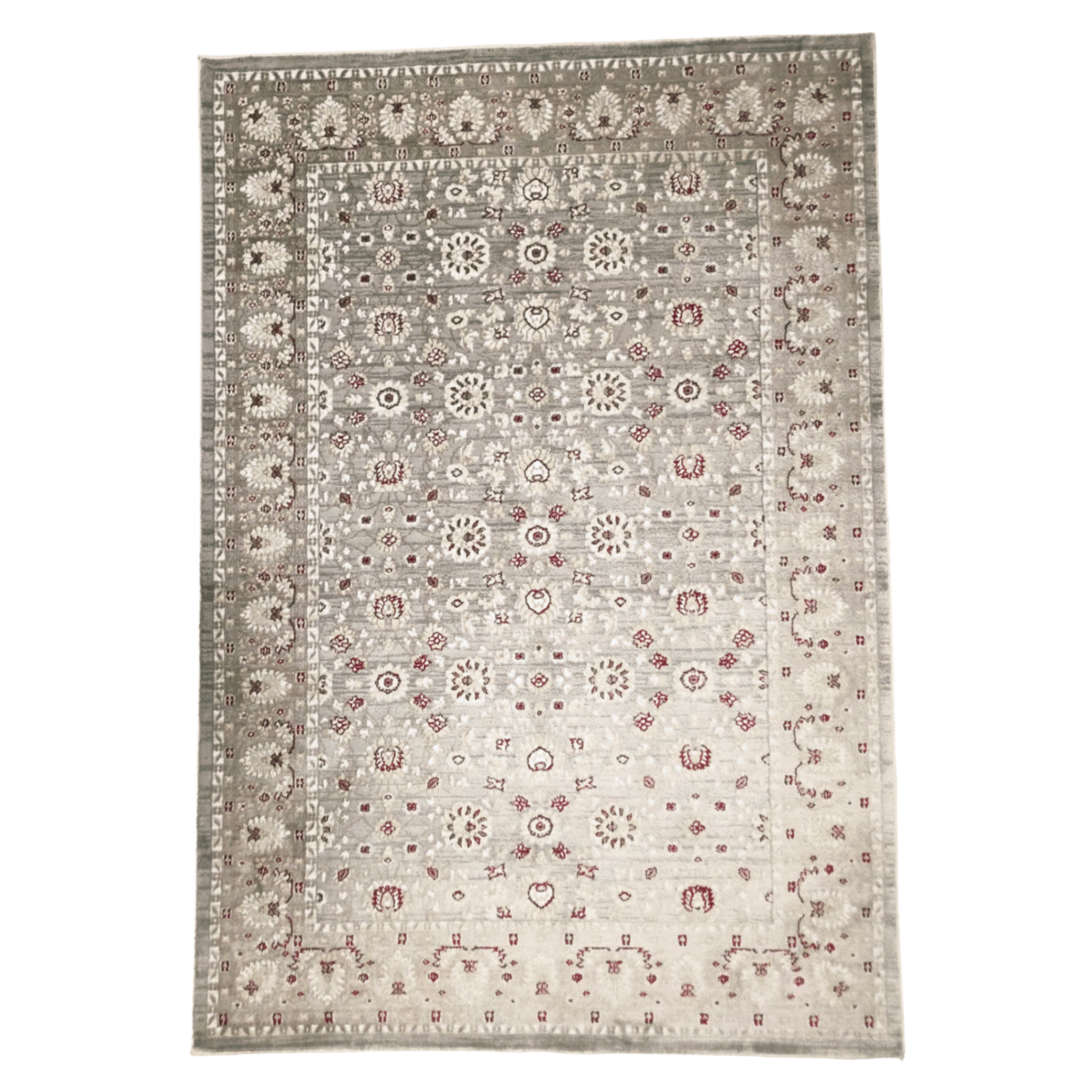 230 x 160cm Persian Floral Grey Design Machine Made Rug