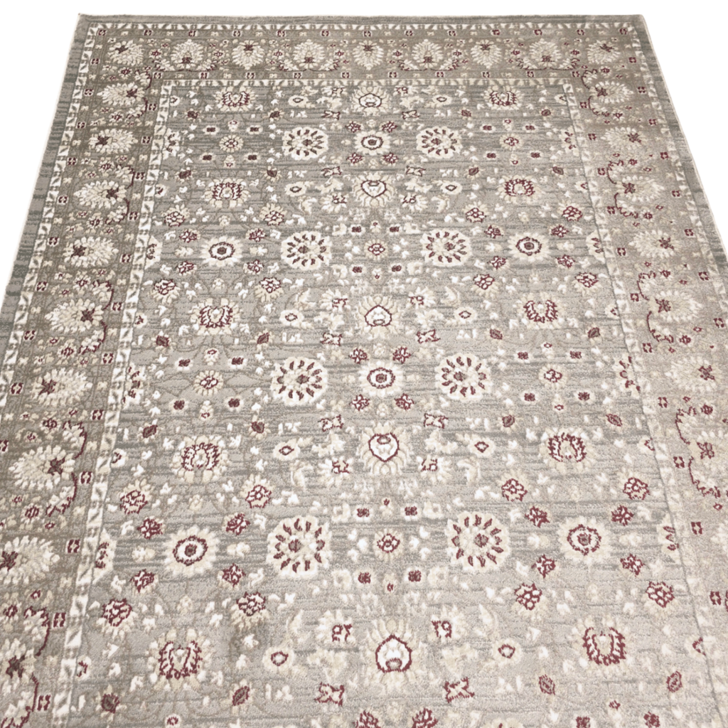230 x 160cm Persian Floral Grey Design Machine Made Rug