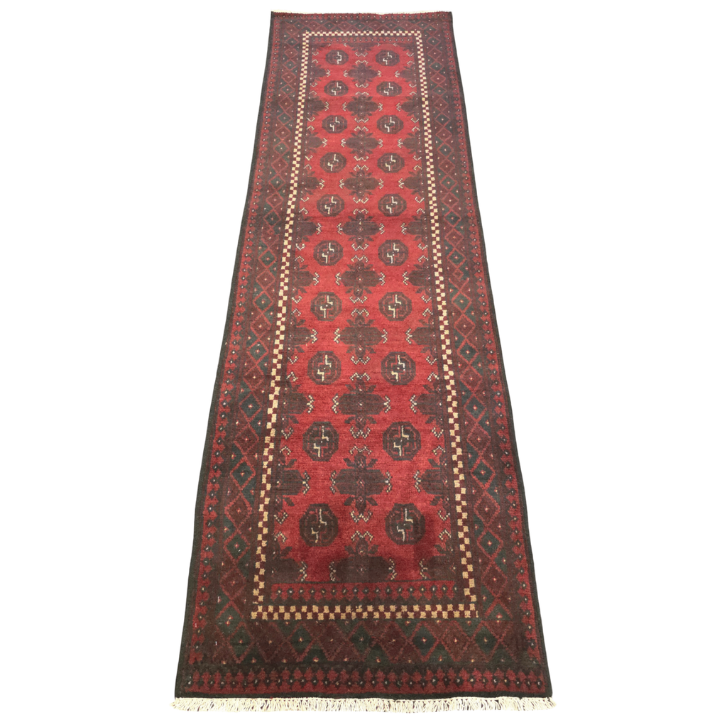 278 x 76 cm Red Afghan Bokhara Runner Rug