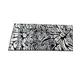 213 x 61 cm Black & White Botanical Floral Runner Rug