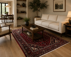 150 x 110 cm Hand-Knotted Persian Sarough Wool Rug