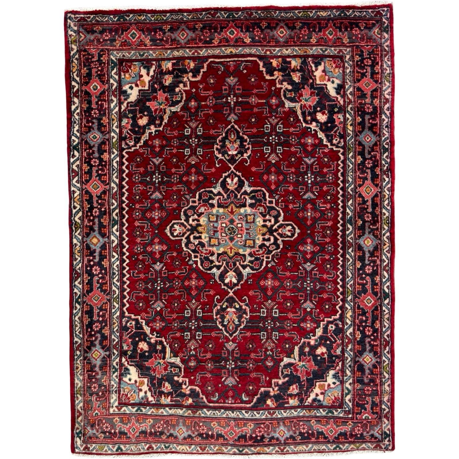 150 x 110 cm Hand-Knotted Persian Sarough Wool Rug