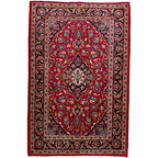 156 x 104 cm Hand-Knotted Persian Kashan Wool Rug