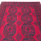 200 x 150 cm Hand-Woven Red Afghan Akche Wool Rug