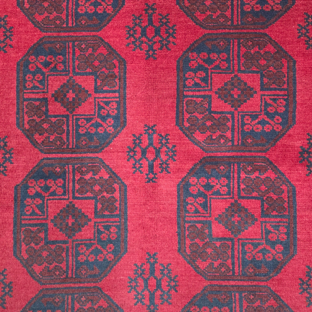 200 x 150 cm Hand-Woven Red Afghan Akche Wool Rug