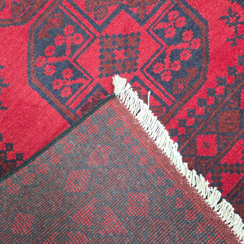 200 x 150 cm Hand-Woven Red Afghan Akche Wool Rug