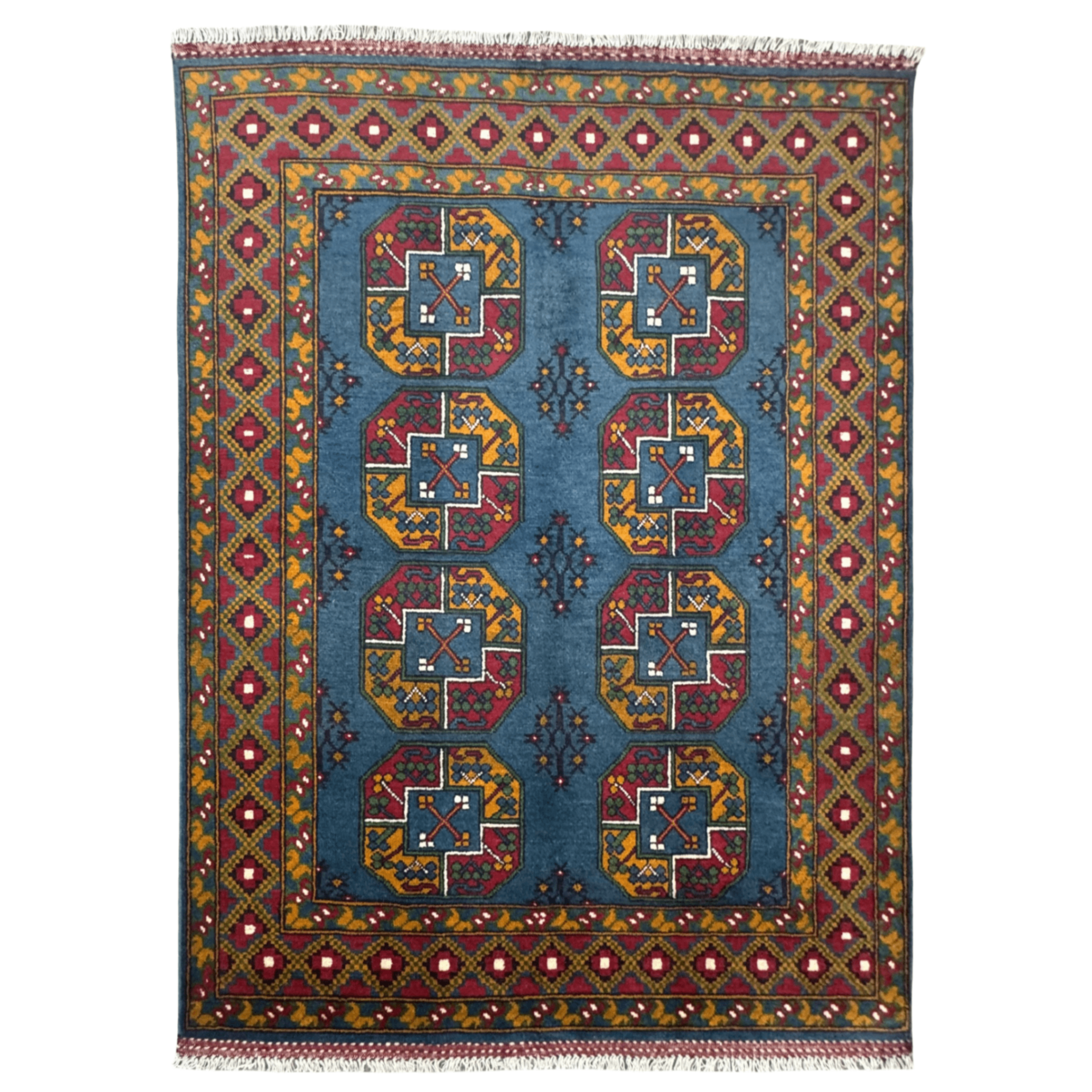 201 x 150 cm Hand-Knotted Afghan Akche Rug