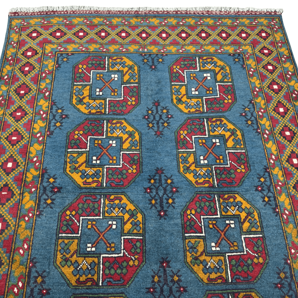 201 x 150 cm Hand-Knotted Afghan Akche Rug