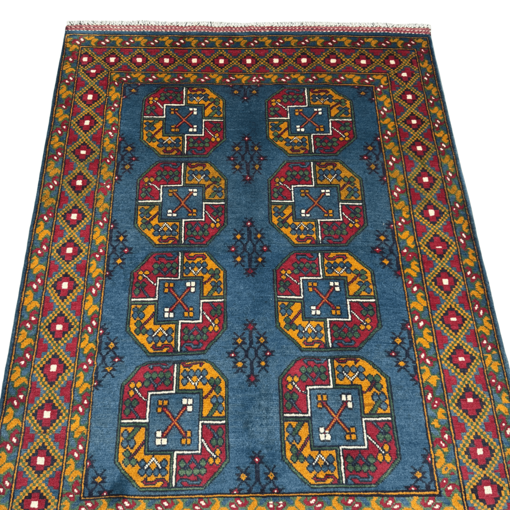 201 x 150 cm Hand-Knotted Afghan Akche Rug