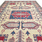242 x 166 cm Hand Knotted Afghan Kazak Rug