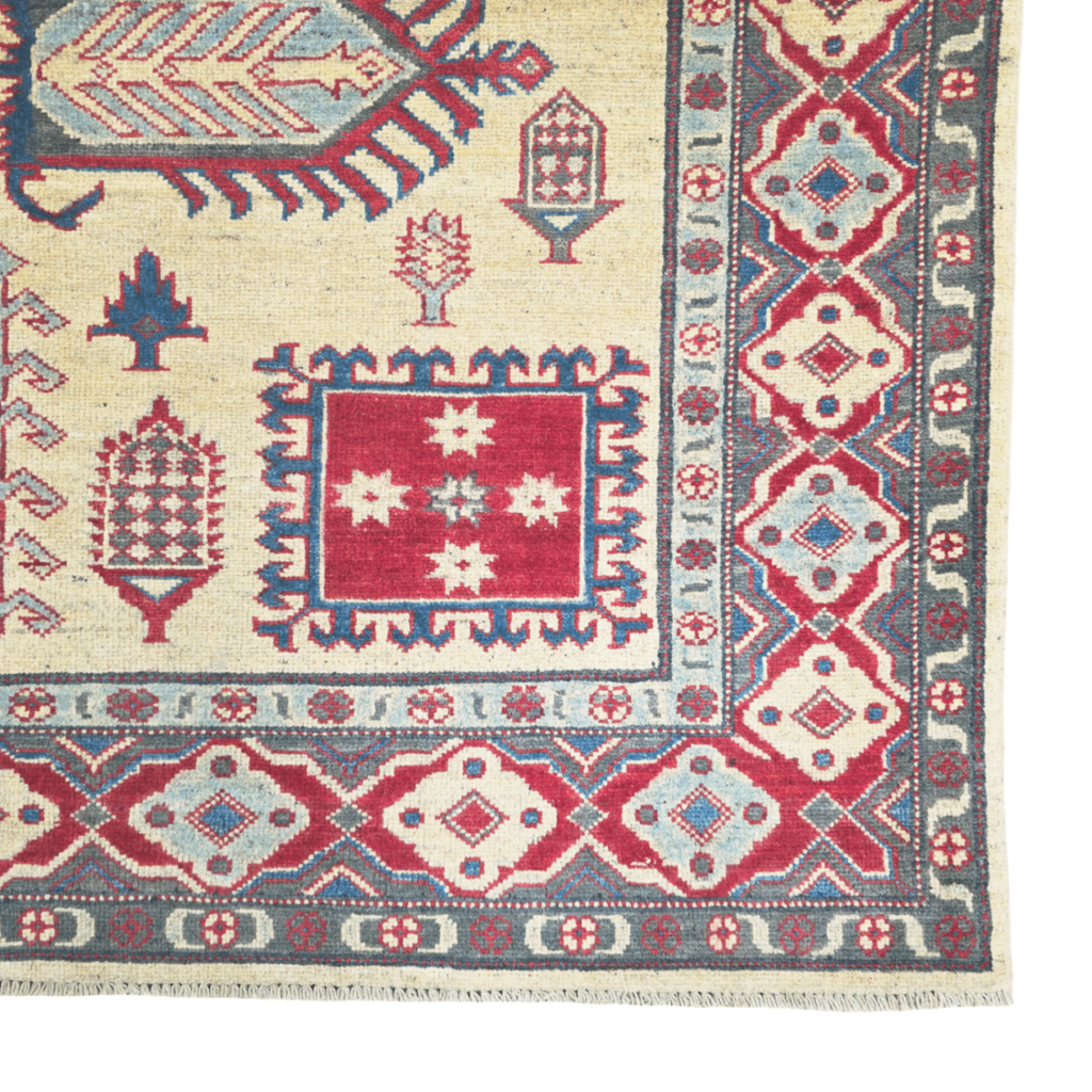 242 x 166 cm Hand Knotted Afghan Kazak Rug