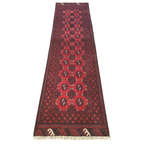 285 x 74 cm Red Afghan Bokhara Runner Rug